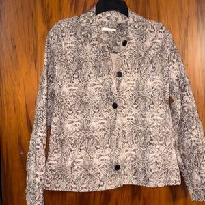 Snakeskin Print Button-Up Jacket Rebecca Malone